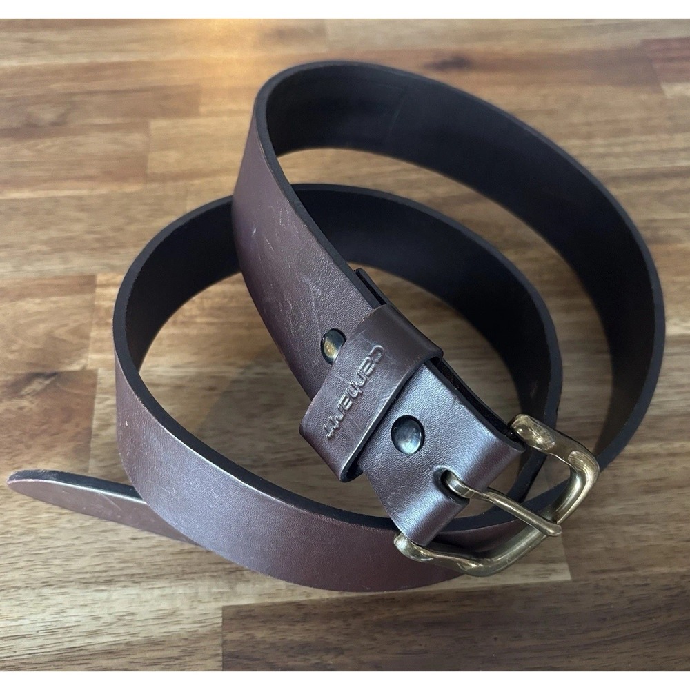 Men's CARHARTT Brown Leather Classic Belt Sz 38 Classic Work Outdoor Workwear